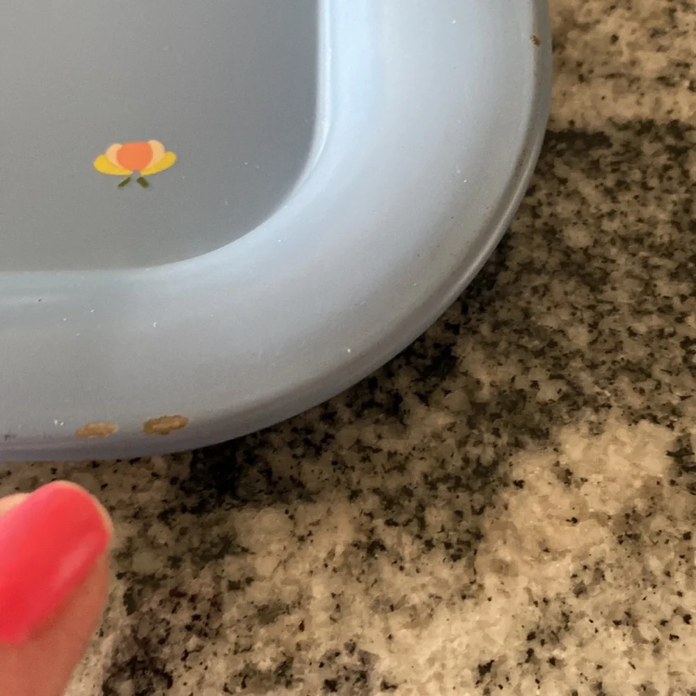 Vintage MCM Blue Tole Tray!